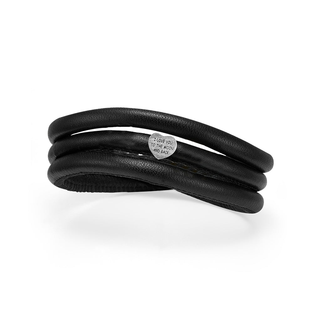 Story armbånd med " I LOVE YOU TO MOON AND BACK" hjerte - Sølv - Kampagne - Urma.dk
