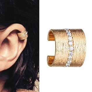 Ear cuff i forgyldt sølv med zirkonia