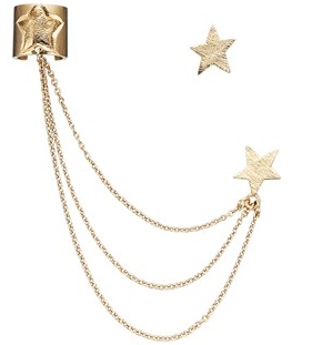 Ear cuff med kæder og stjerne