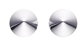 Blanke kegleformede øreringe i sølv