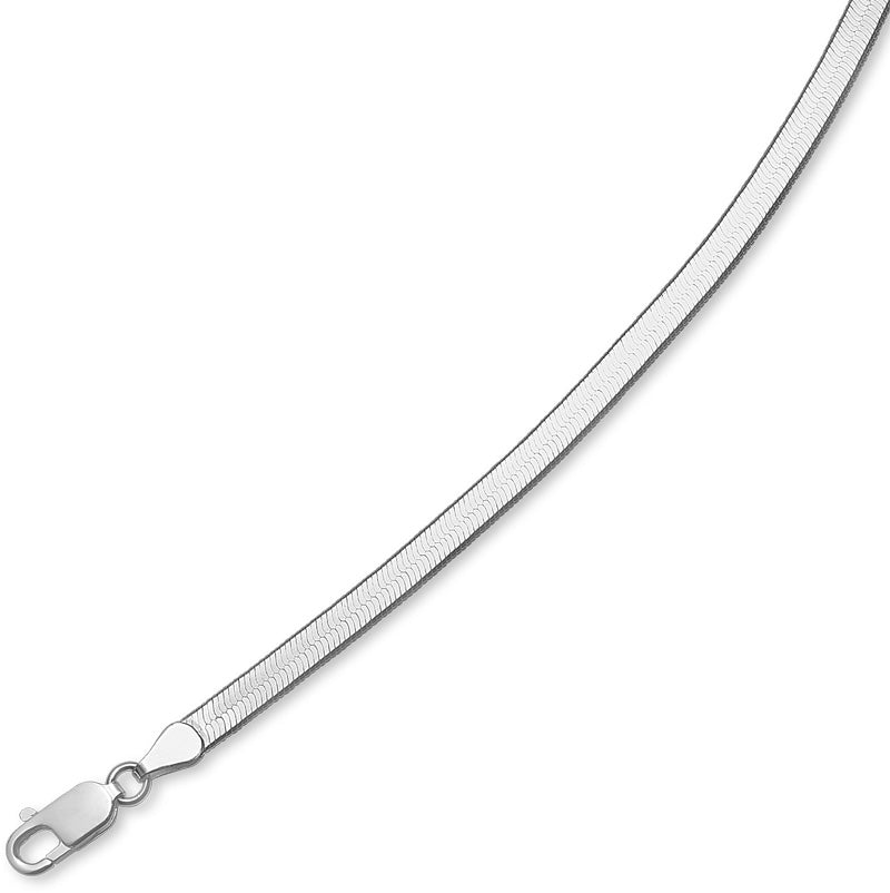 40 cm, sølv halskæde, flad slange