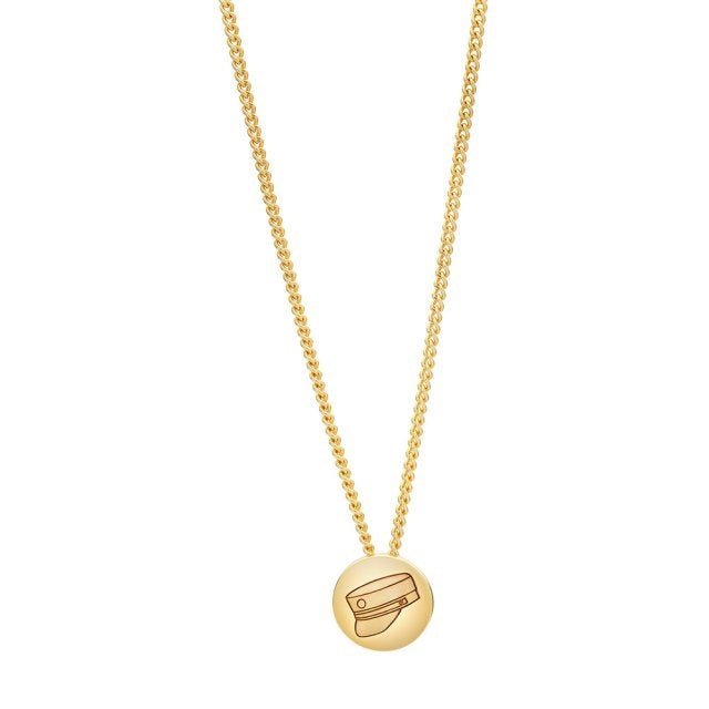 Studenterhue vedhæng i forgyldt sølv med og forgyldt sølv halskæde - Urma.dk