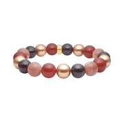Sun stone, karneol, granat, MOP 12mm armbånd - Urma.dk