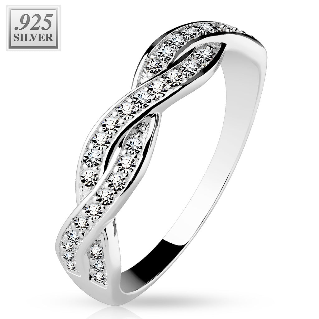 SØLV RING MED PAVE BESATTE ZIRCONIA