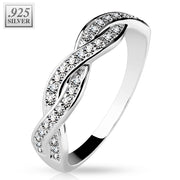 SØLV RING MED PAVE BESATTE ZIRCONIA
