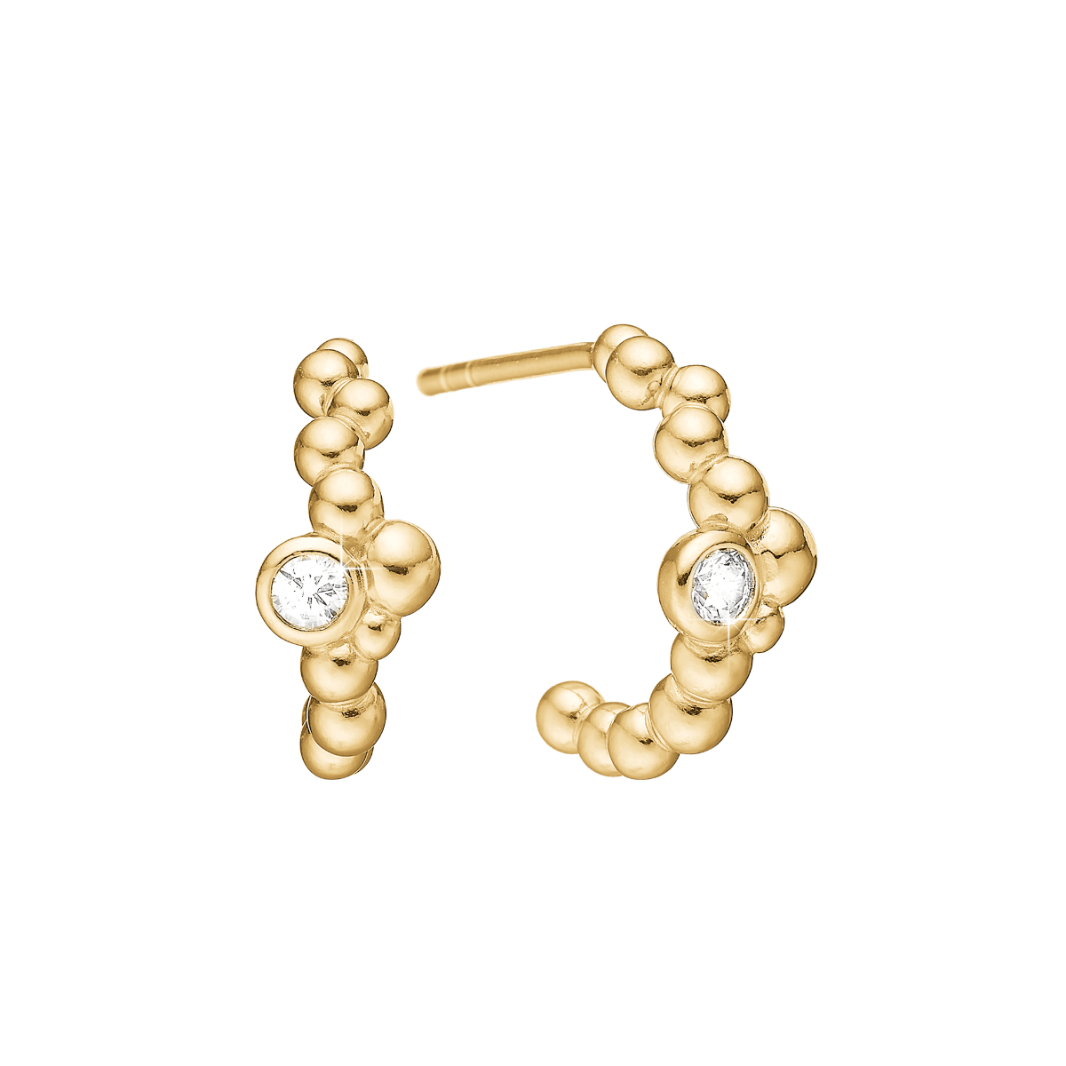 Tankebobler, øreringe, forg 2 CZ - Urma.dk