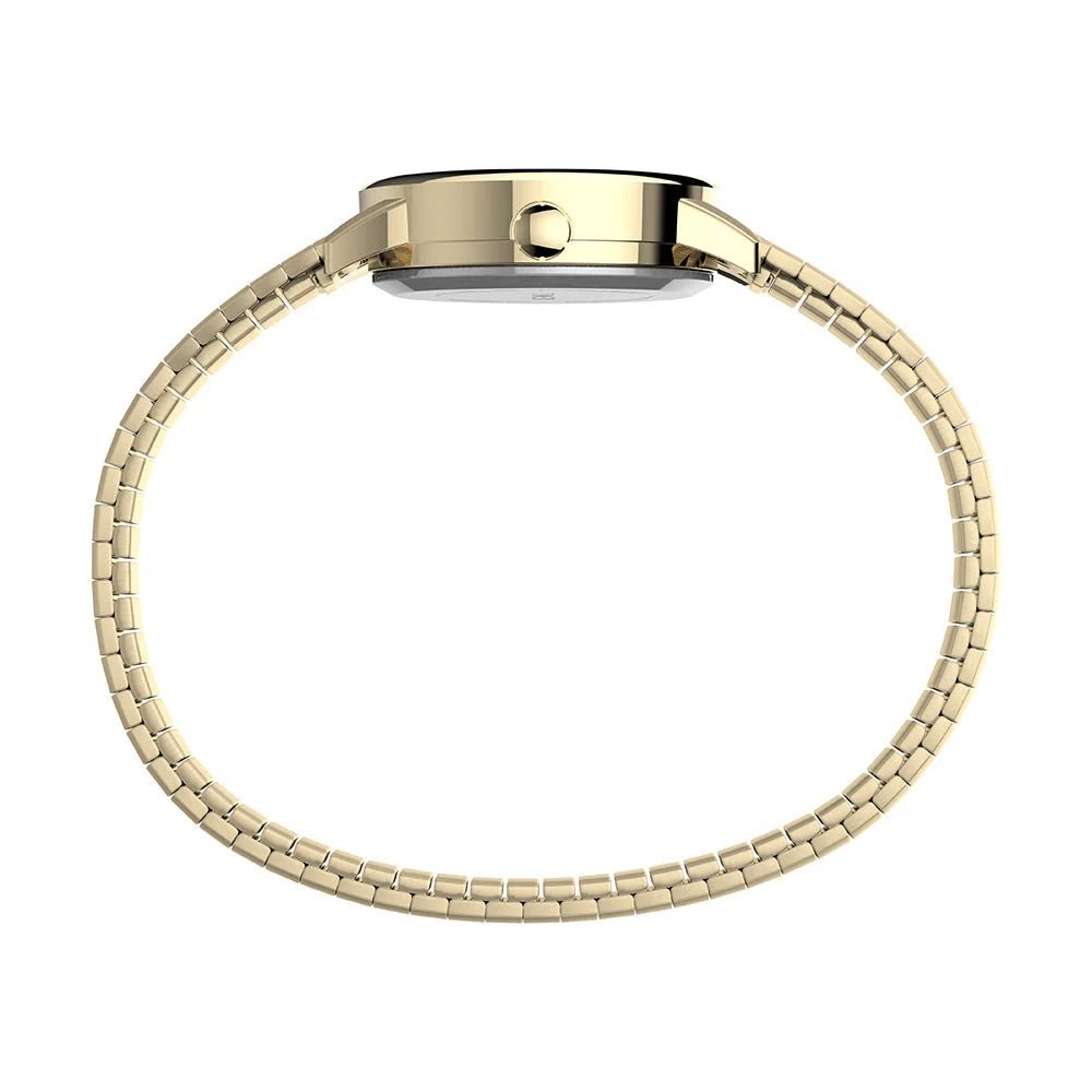 Timex Easy Reader gylden dameur med flexlænke og lys - Urma.dk