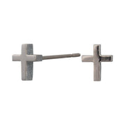 Titanium ørestikker kors shiny - Urma.dk