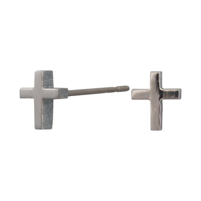 Titanium ørestikker kors shiny - Urma.dk
