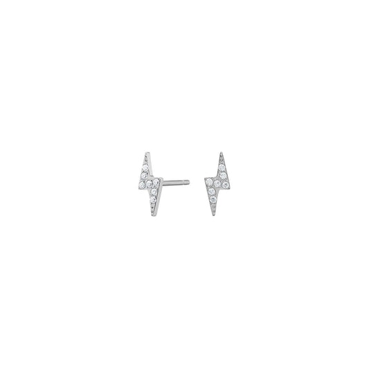 Titanium ørestikker lyn m. cz - Urma.dk