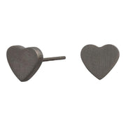 Titanium ørestikker stort hjerte matt - Urma.dk