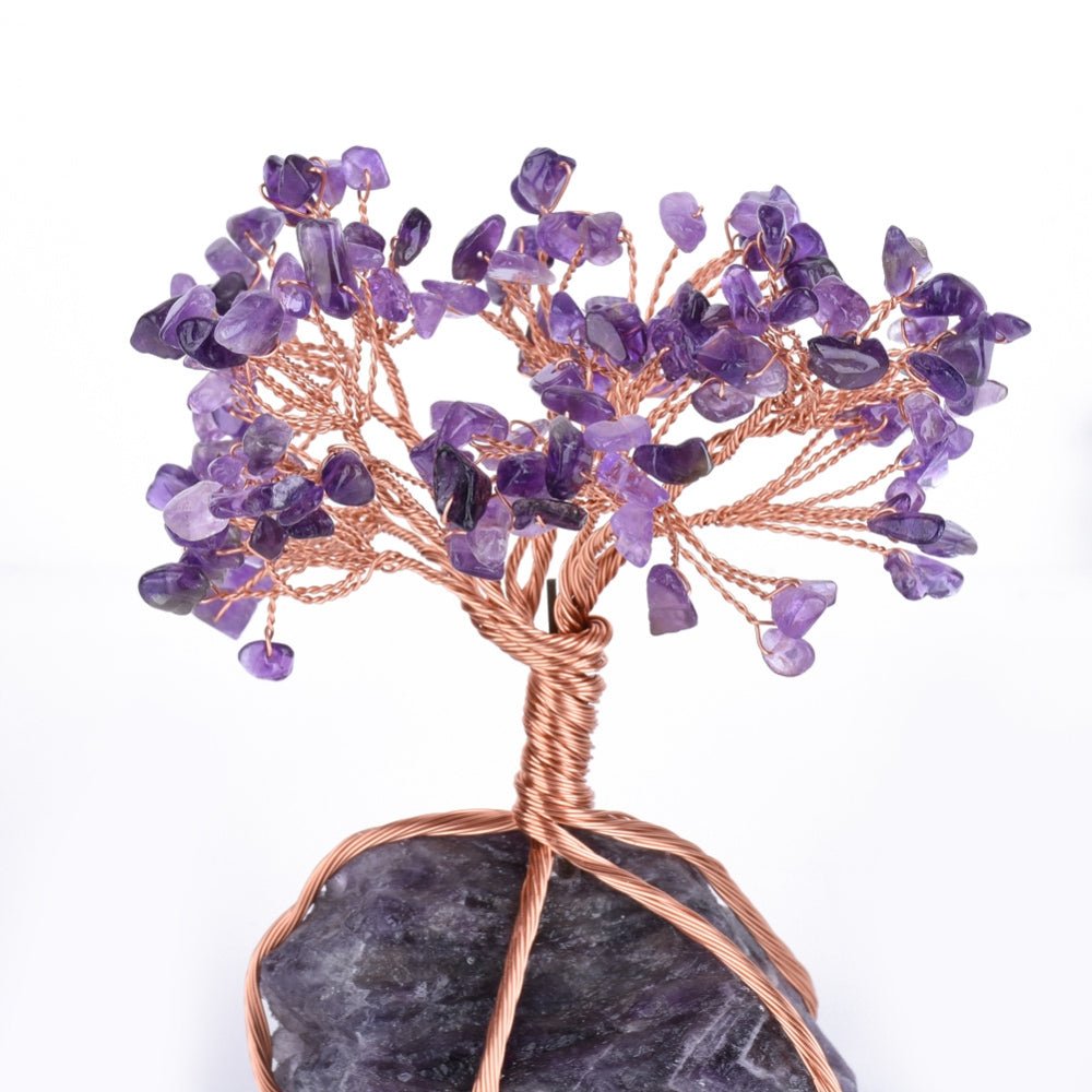 Træ dekoration med ægte amatyst - Urma.dk