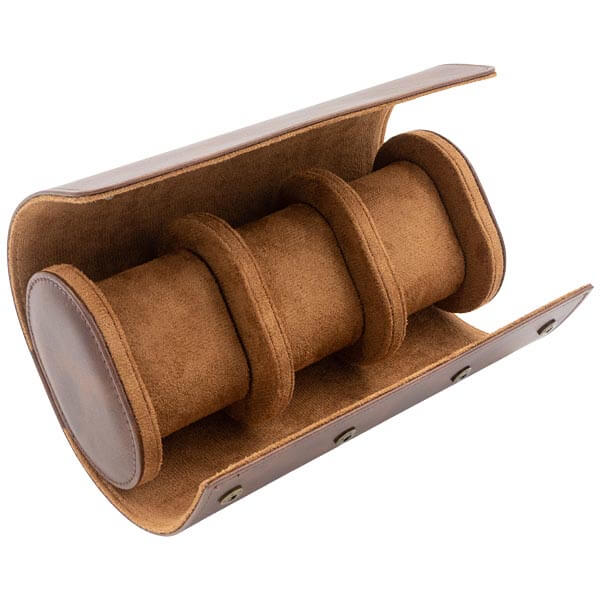 Ur opbevaringsskrin til 3 ure, brun kunstlæder - Urma.dk