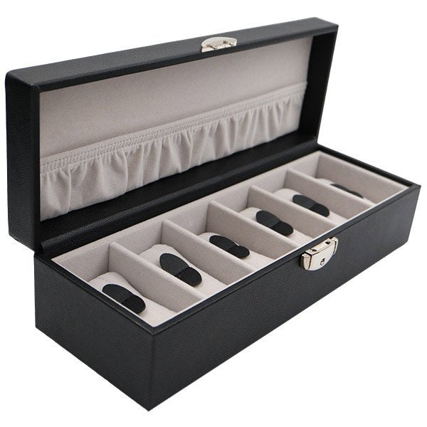 Ur opbevaringsskrin til 6 ure, sort kunstskind - Urma.dk