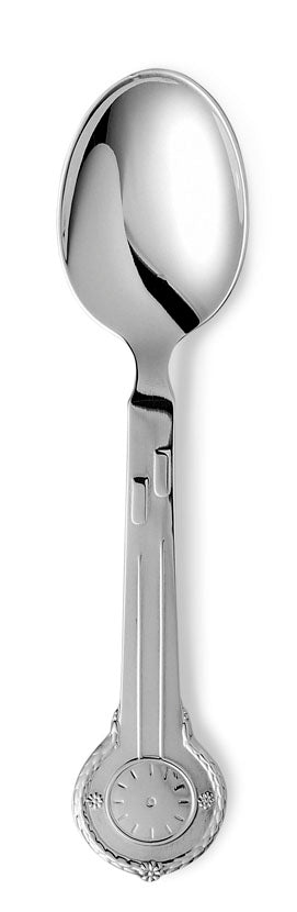 Dåbsske i sølv med ur, blank, 15,5 cm