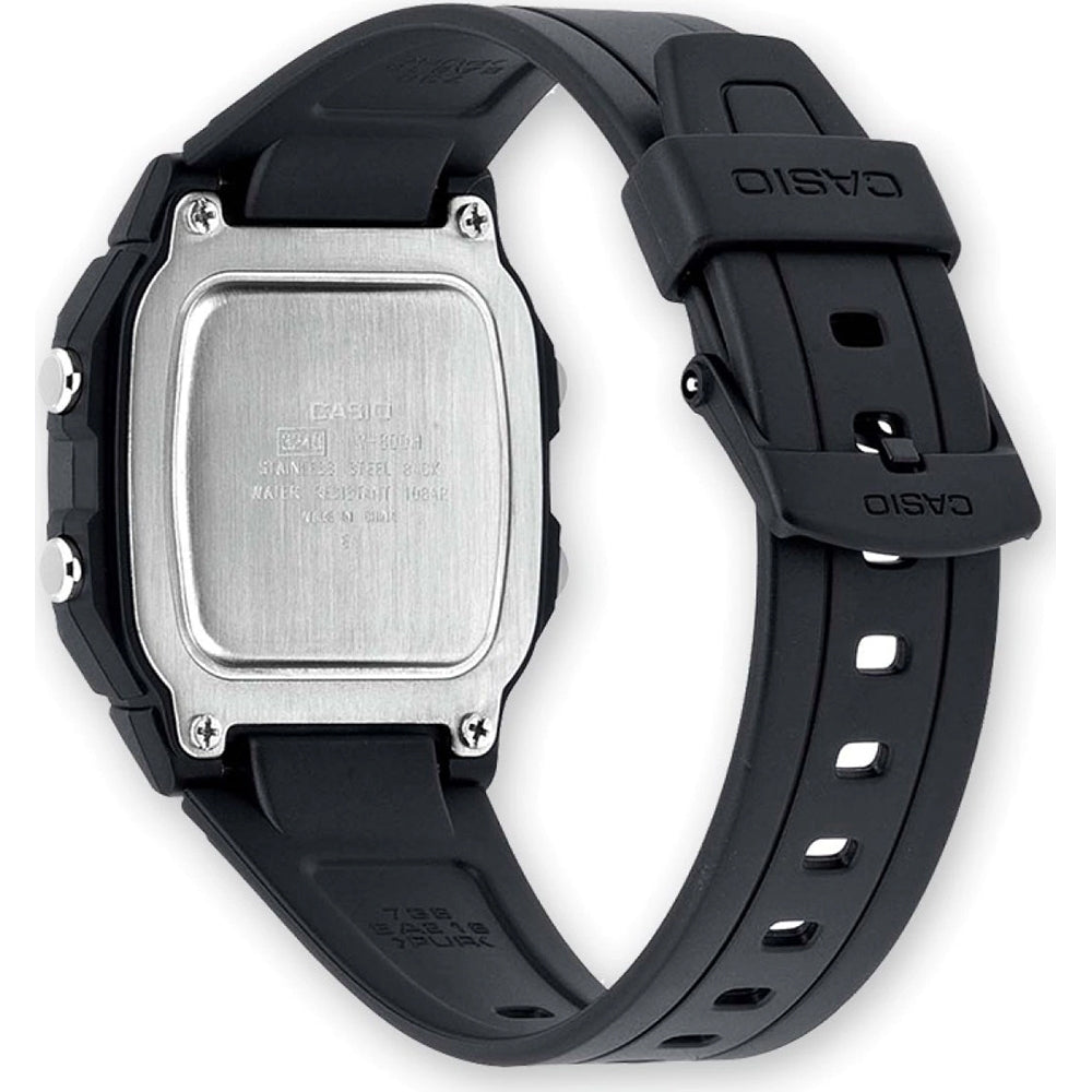Casio urrem i sort gummi med sort spænde W-800H