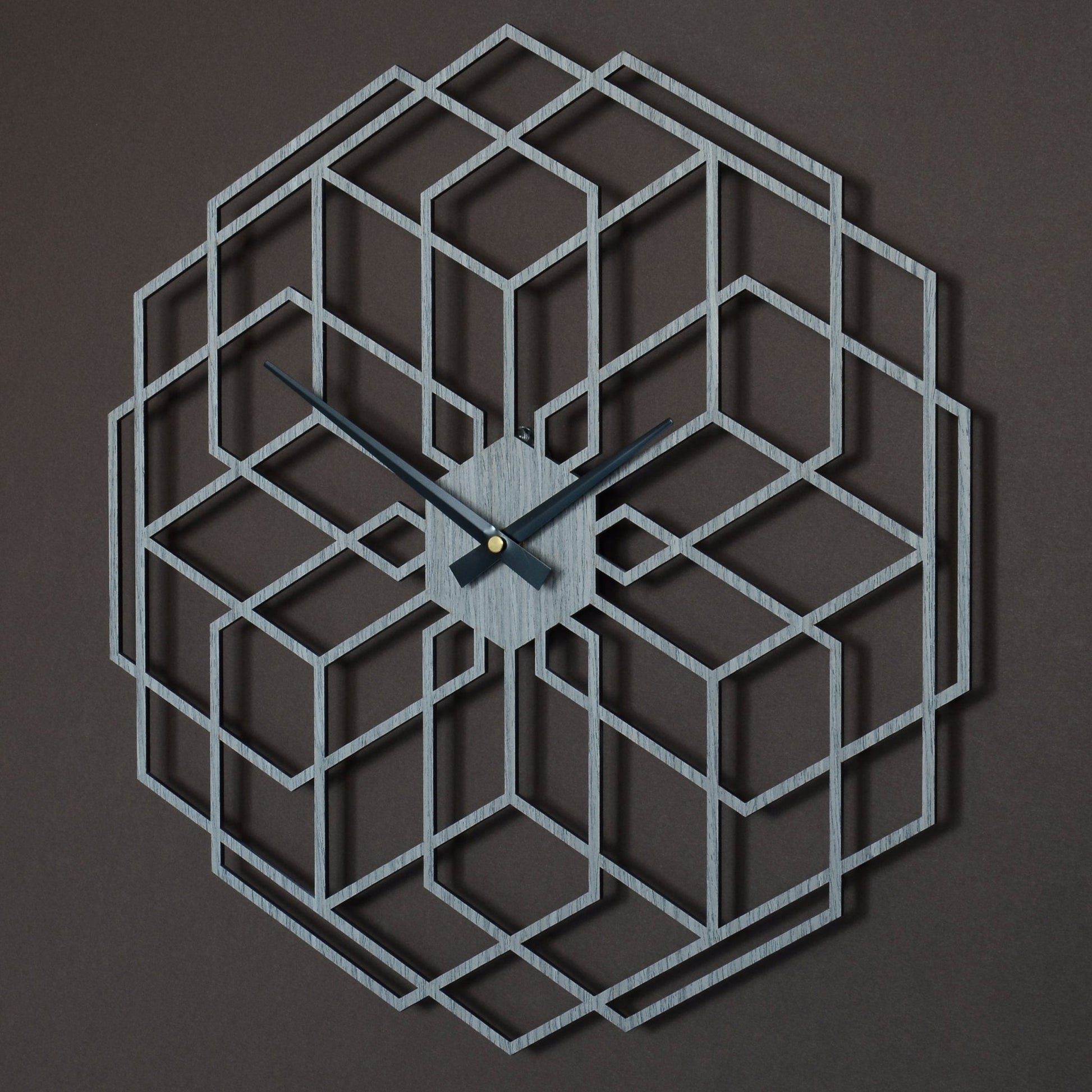 Vægur Hexaflower håndlavet i ægte træ 43 cm - Urma.dk