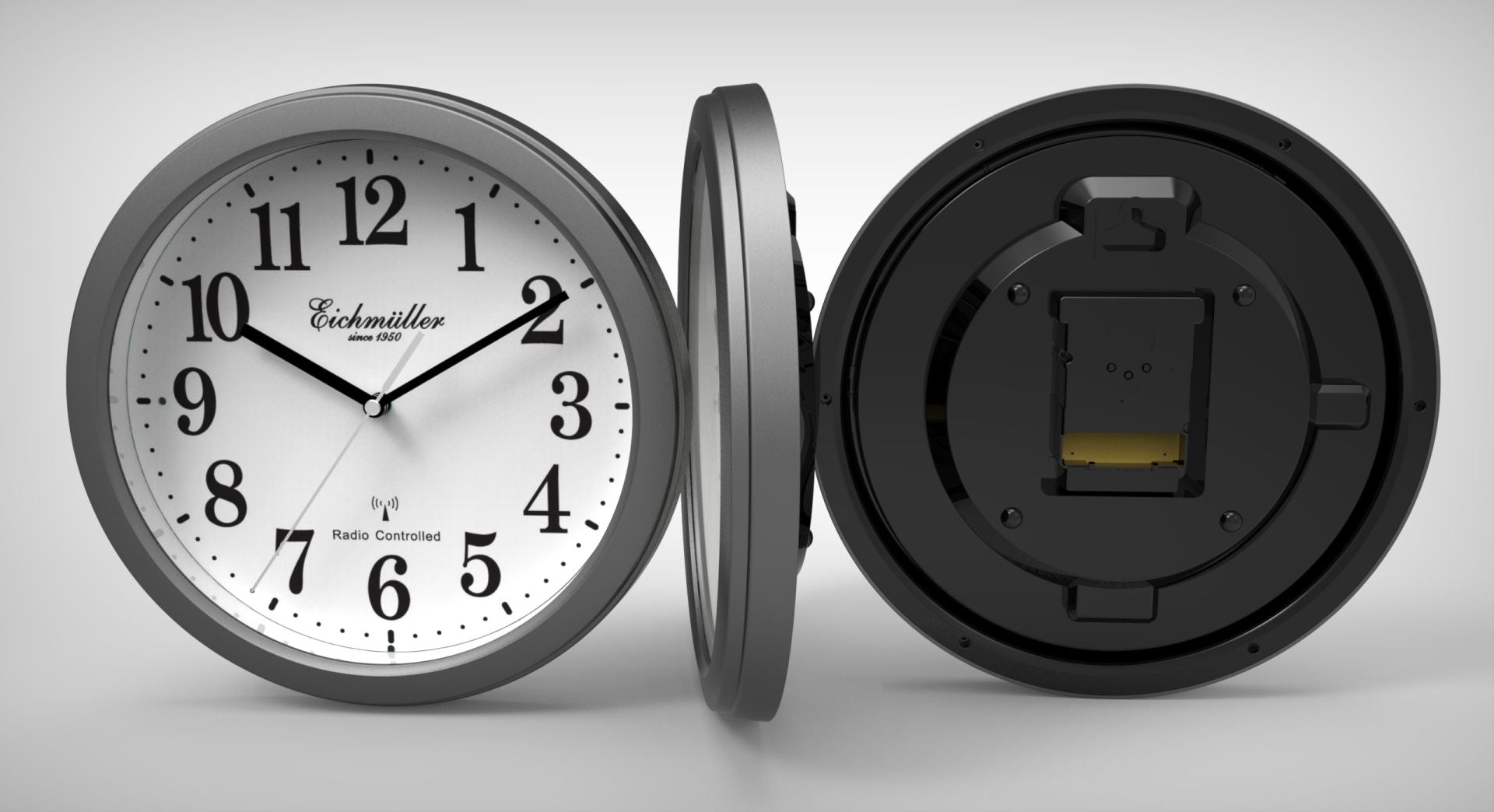 Vægur radiostyret lydløs - Grå - Ø 28 cm - Urma.dk