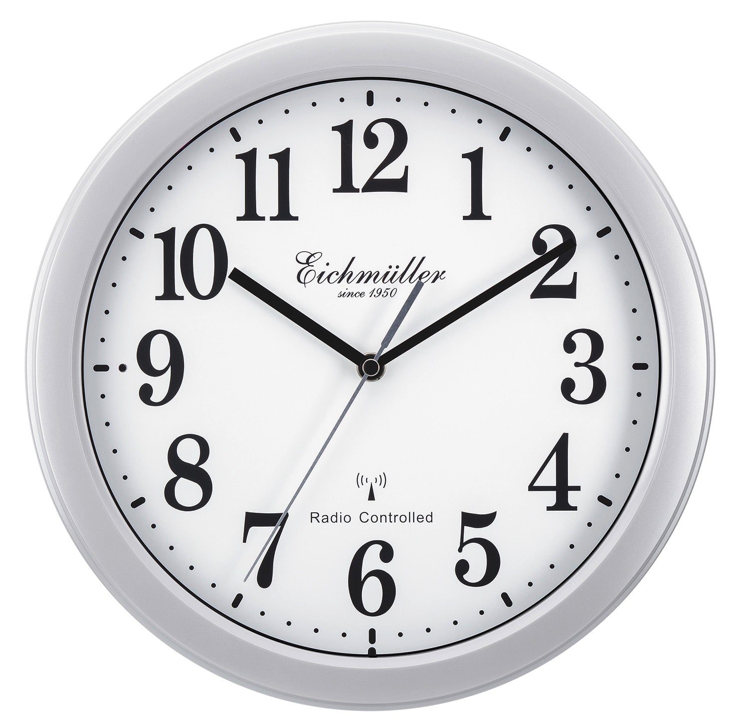 Vægur radiostyret lydløs - Hvid - Ø 28 cm - Urma.dk