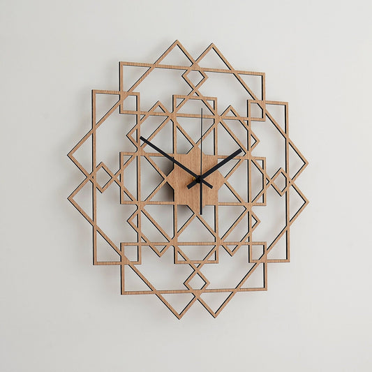 Vægur SQUARE håndlavet i ægte træ 43 cm - Urma.dk