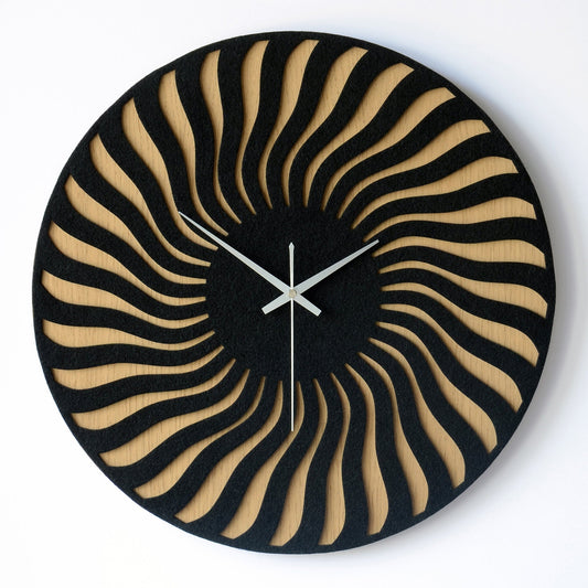 Vægur SUNBURST håndlavet i ægte træ 43 cm - Urma.dk