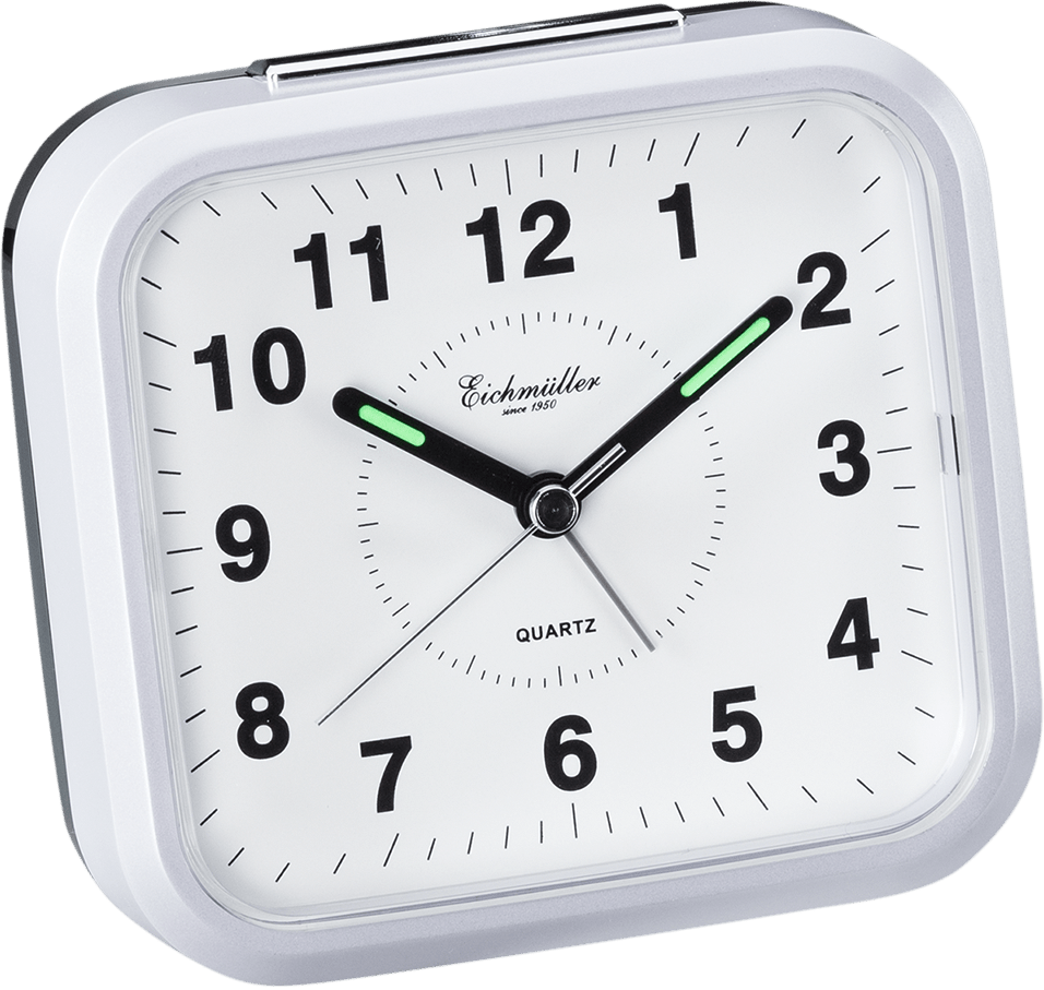 Vækkeur kvadratisk med hvid skive og sorte tal - Urma.dk