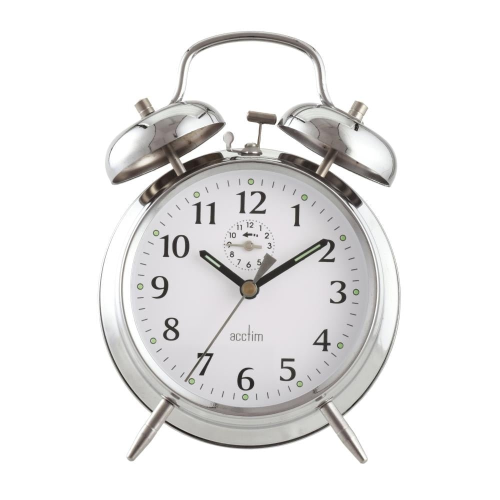 Vækkeur med optræk og klokker - 17 x 12 x 6 cm - Urma.dk