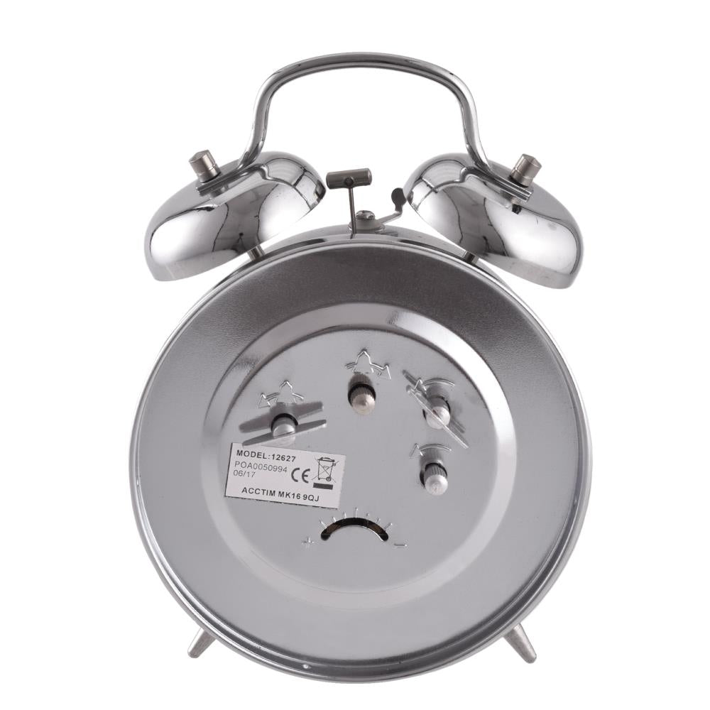 Vækkeur med optræk og klokker - 17 x 12 x 6 cm - Urma.dk