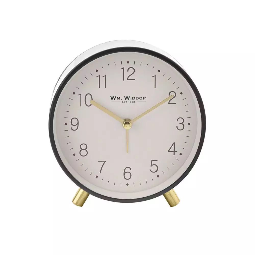 Vækkeur med rundt urkasse med metal cover - 125 x 50 mm - Urma.dk