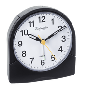 Vækkeur rund med lydløs sekundviser - Sort - Urma.dk