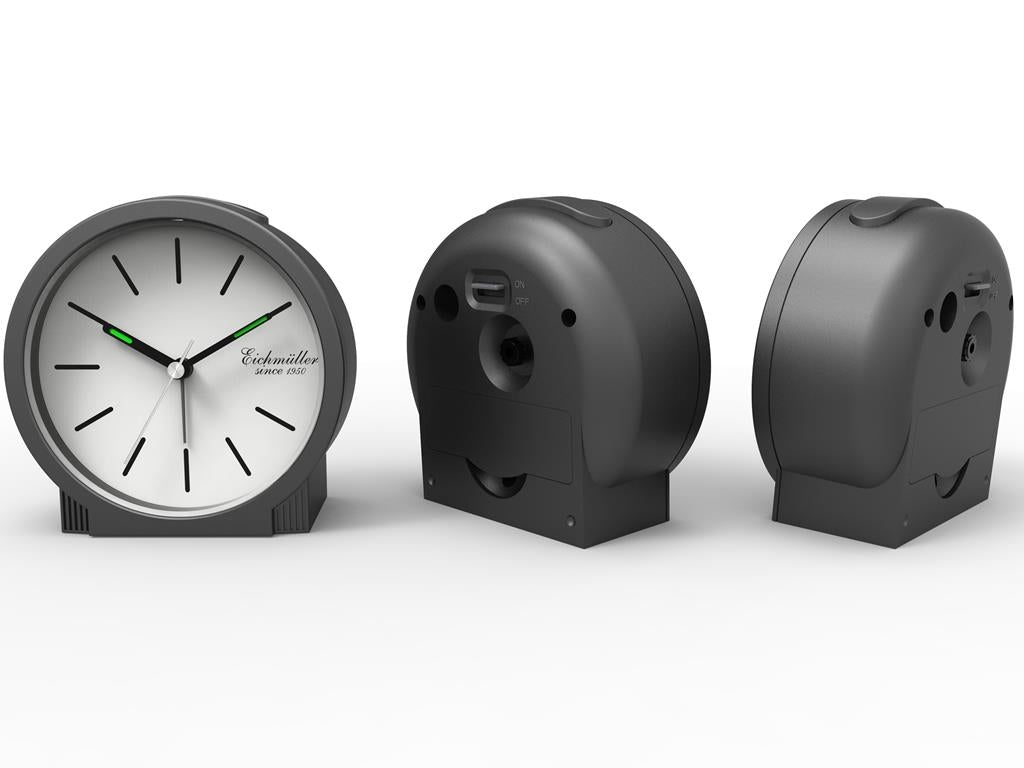 Vækkeur, sort med hvid urskive - Urma.dk