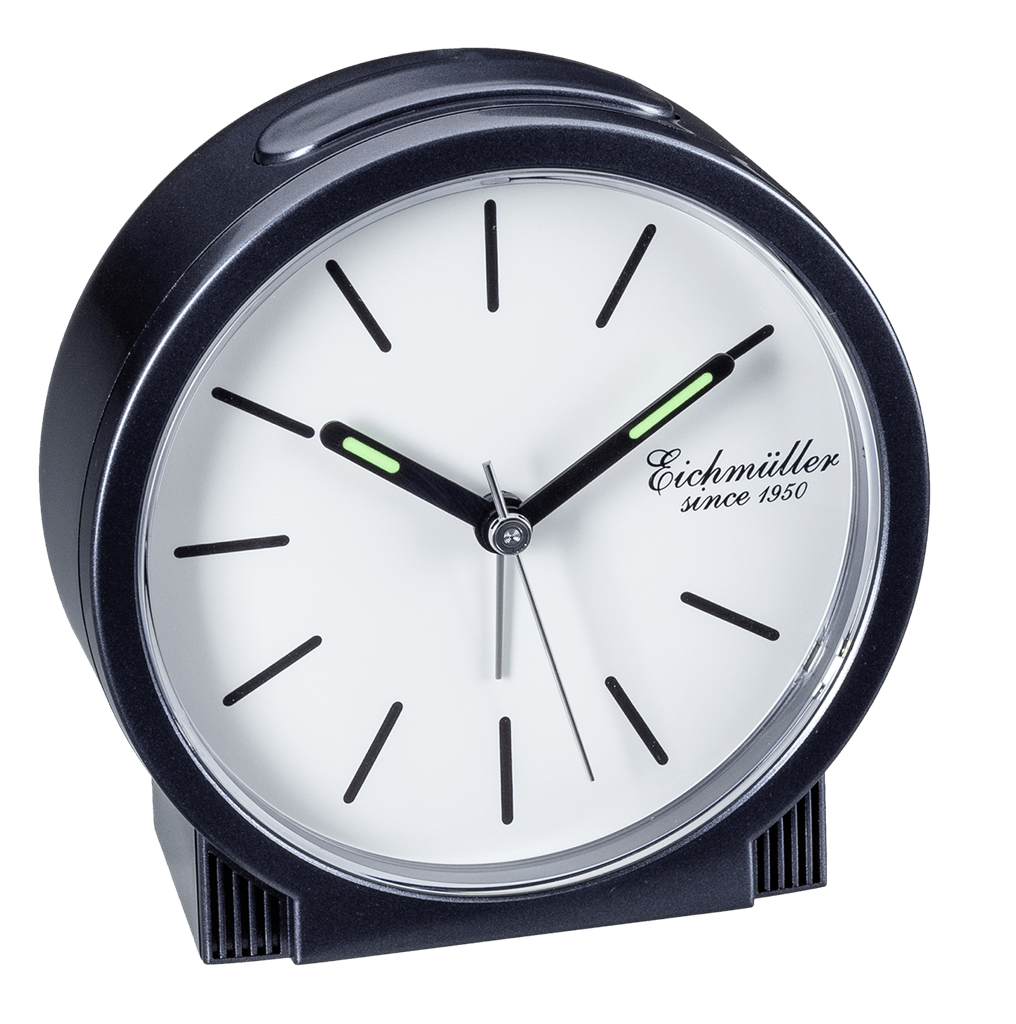 Vækkeur, sort med hvid urskive - Urma.dk