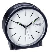 Vækkeur, sort med hvid urskive - Urma.dk