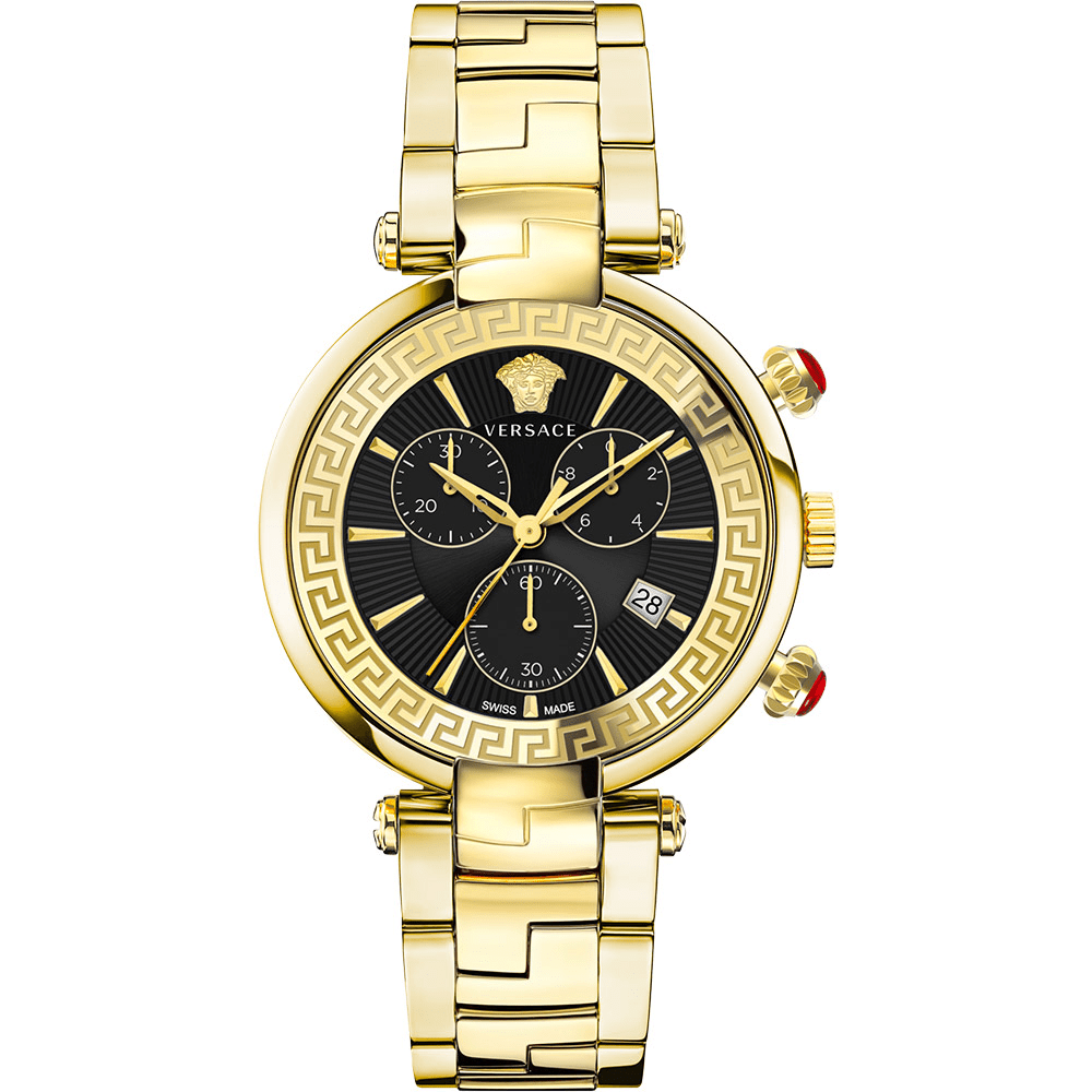 Versace Dame Rustfrit Stål Guldfarvet Sort Ur VE2M00621 - Urma.dk