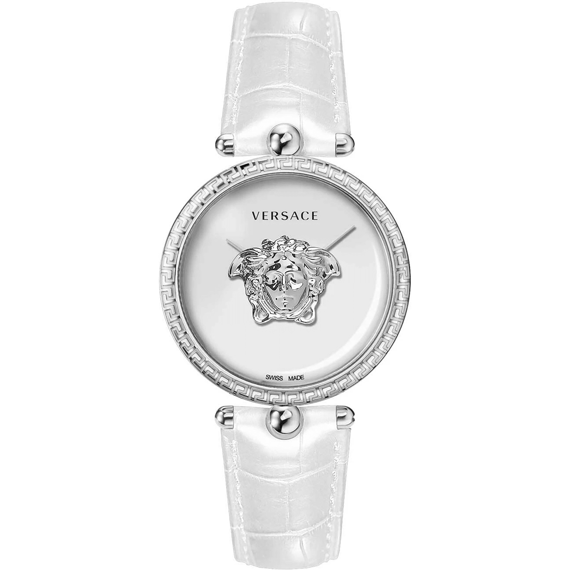 Versace Dame Rustfrit Stål Hvid Læder Ur VECO02322 - Urma.dk