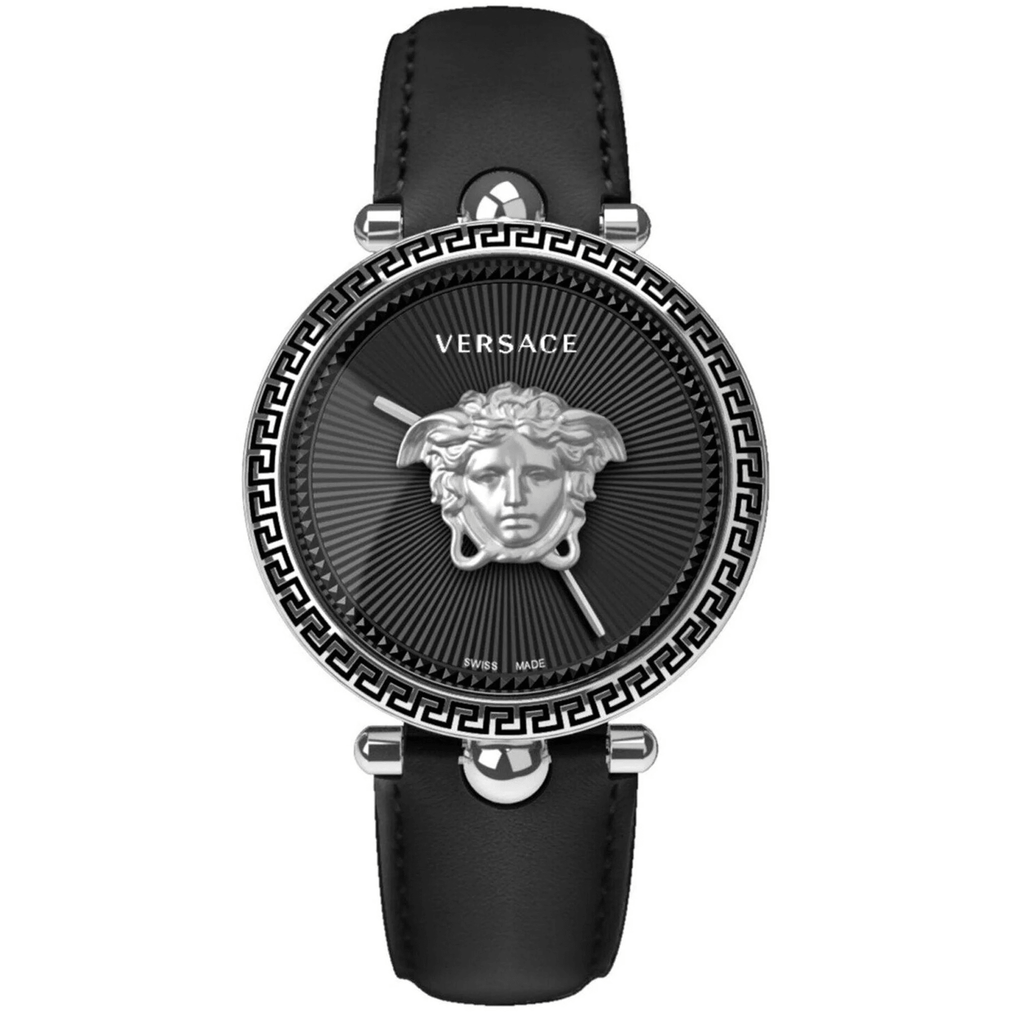 Versace Dame Rustfrit Stål Sort Læder Sort Ur VECO01622 - Urma.dk