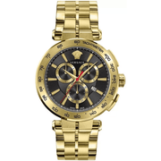 Versace Herreur Rustfrit Stål Guld Sort Kronograf Ur VE6CA0623 - Urma.dk