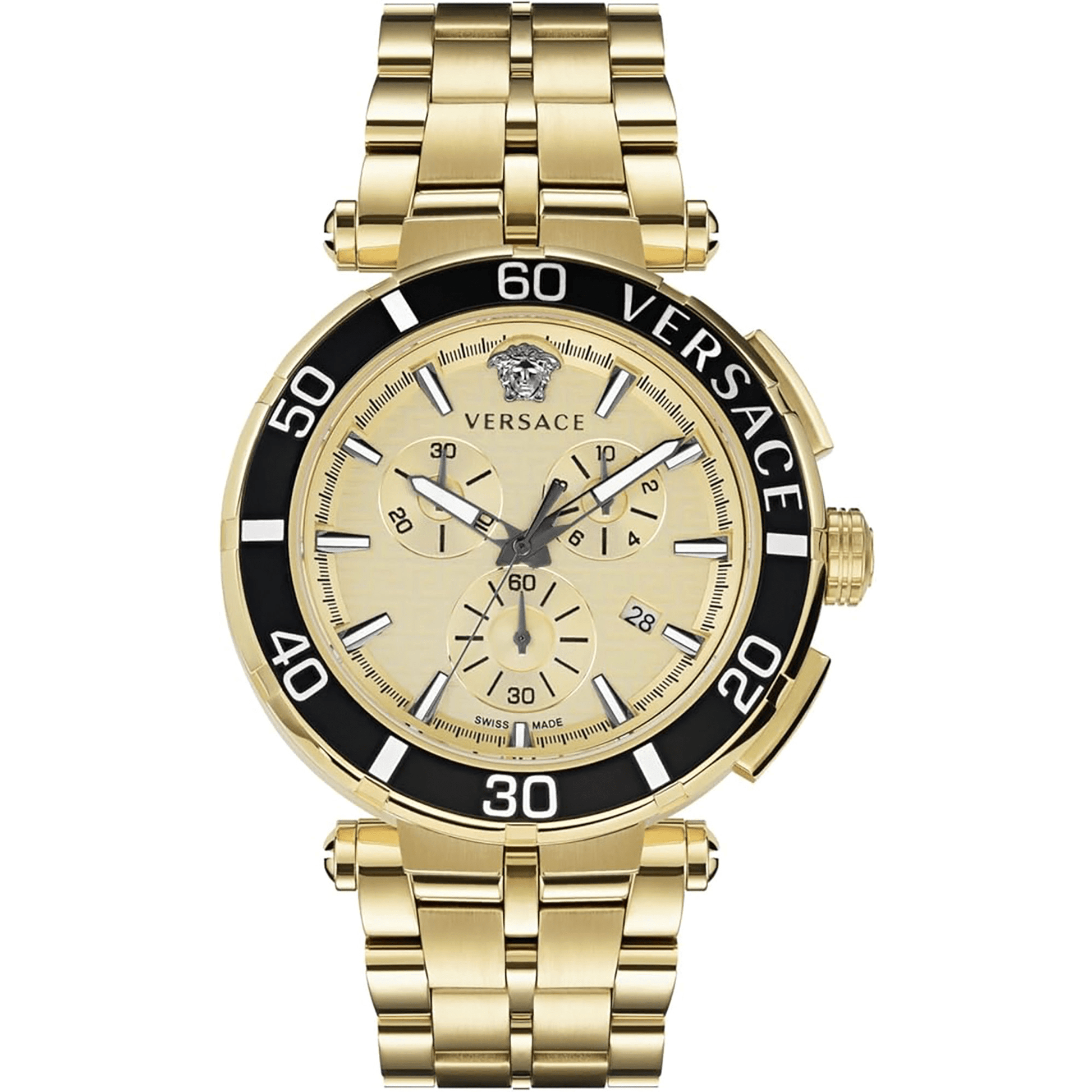 Versace Herreur Rustfrit Stål Guldfarvet Champagne Kronograf VE3L00622 - Urma.dk