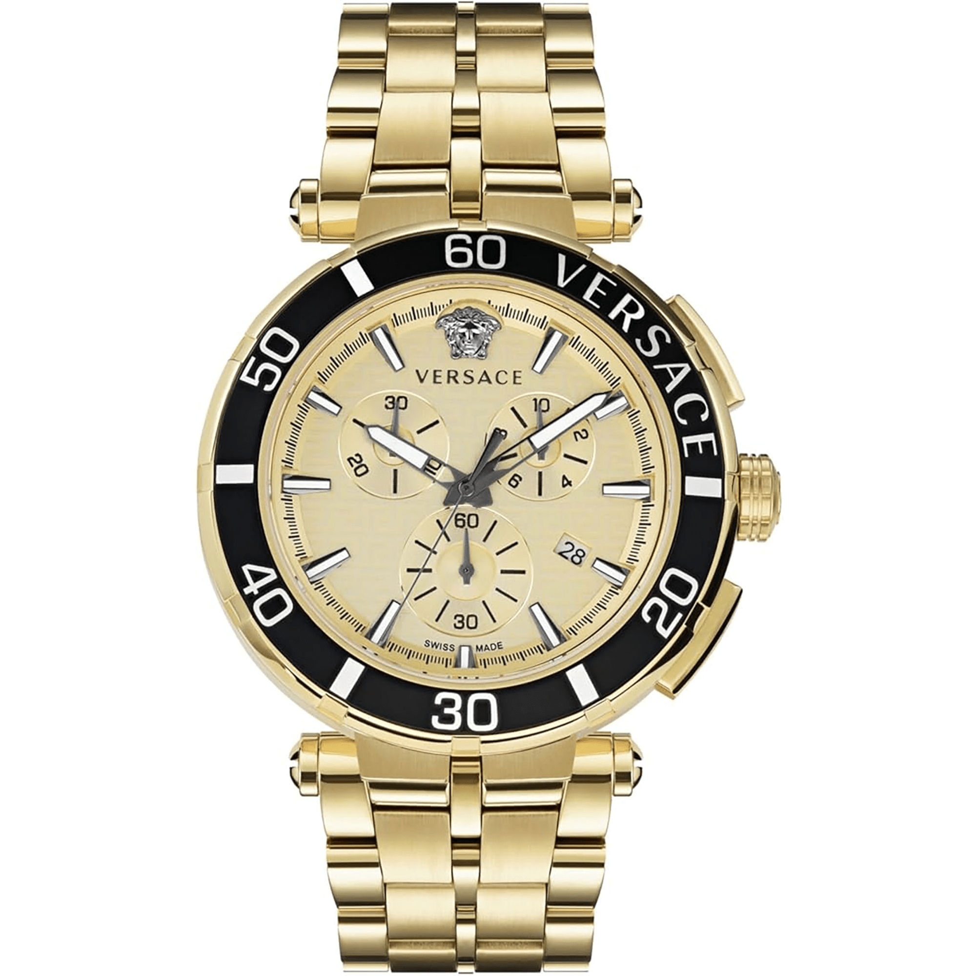 Versace Herreur Rustfrit Stål Guldfarvet Champagne Kronograf VE3L00622 - Urma.dk