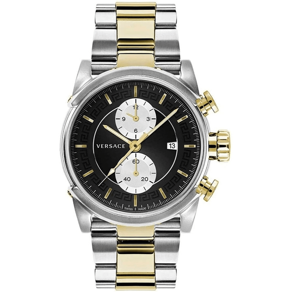 Versace Herreur Rustfrit Stål Guld/Sølv Sort Chronograph VEV400519 - Urma.dk
