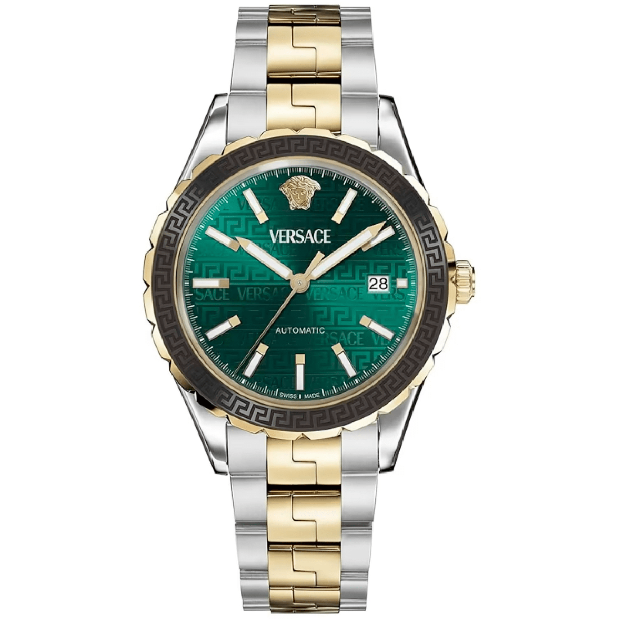 Versace Herreur Rustfrit Stål Sølv/Gold Grøn Automatisk Ur VEQCA0524 - Urma.dk