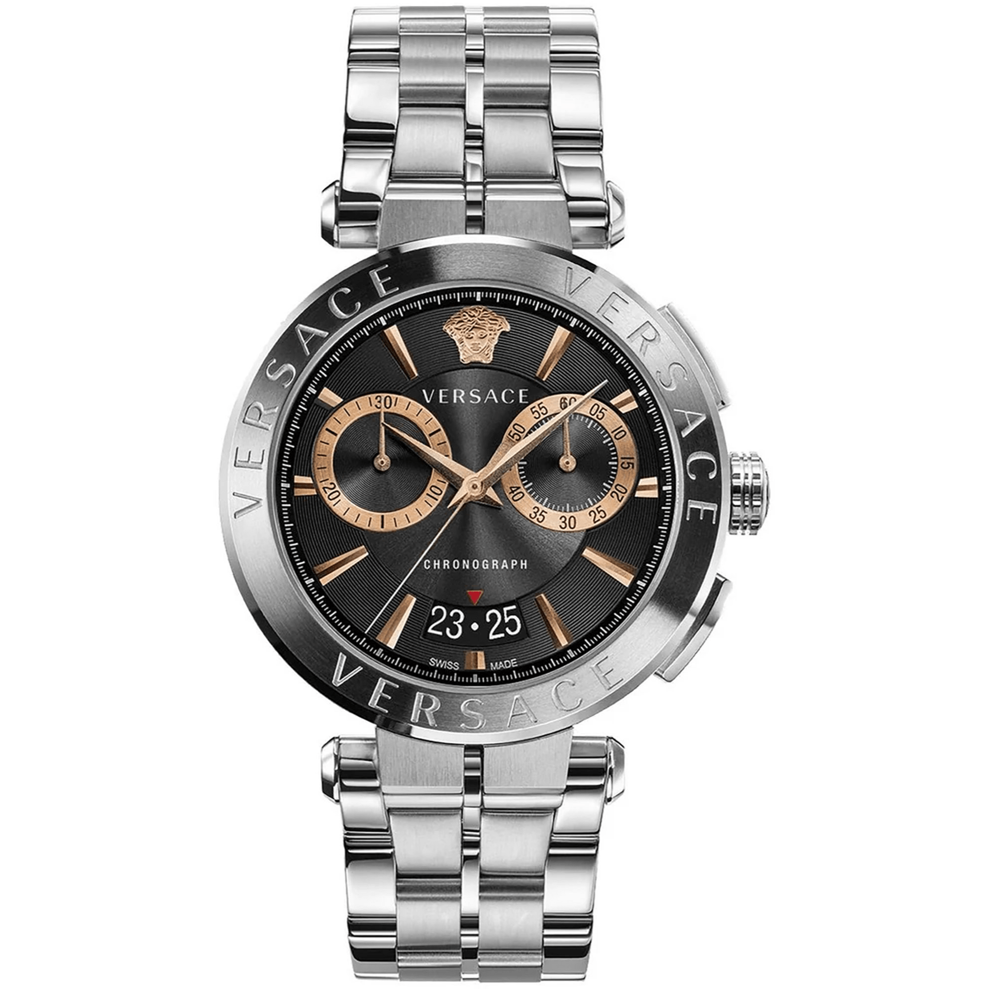 Versace Herreur Rustfrit Stål Sort/Rosaguld Kronograf VE1D02423 - Urma.dk