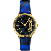 Versace Unisex Læder/Fabric Sort Multifarvet Ur VE8100218 - Urma.dk