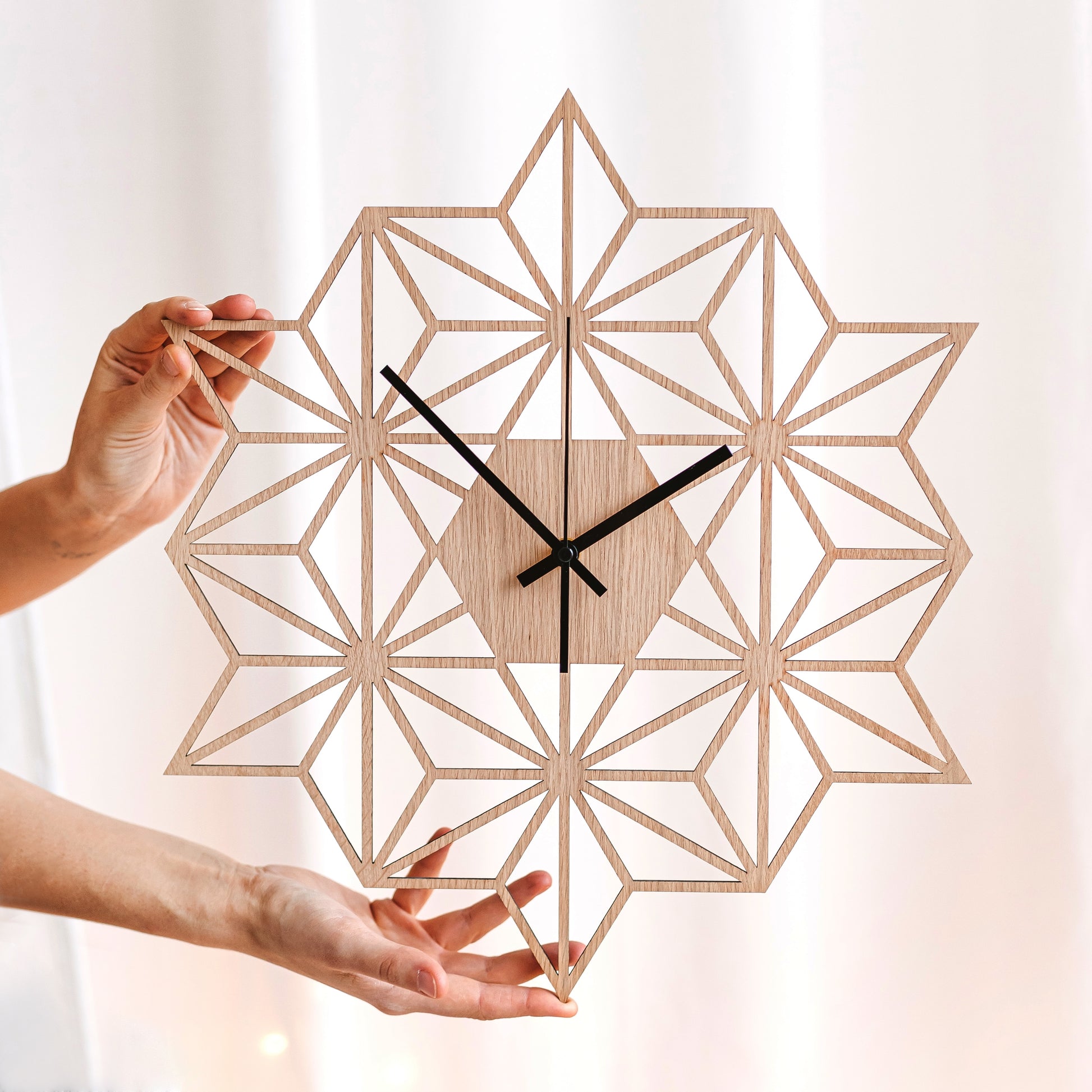 Vægur Snowflake håndlavet 43 cm